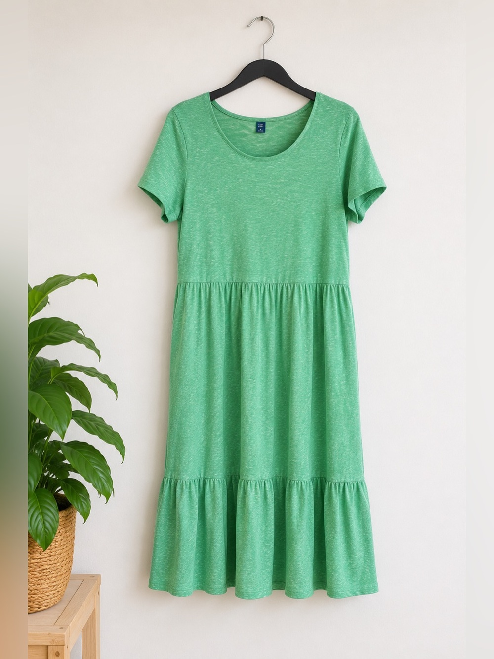 Old Navy Green Tiered Maxi Dress XL Stretch Casual Cottagecore Boho Everyday‎